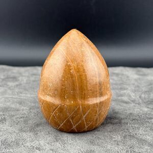 Decorative Hand Carved Natural Stone Acorn Paperweight Rustic Tan Brown 2.75" H